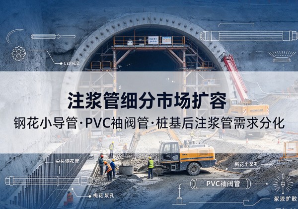 石渠注浆管细分市场扩容，隧道钢花小导管、PVC 袖阀管、桩基后注浆管需求分化